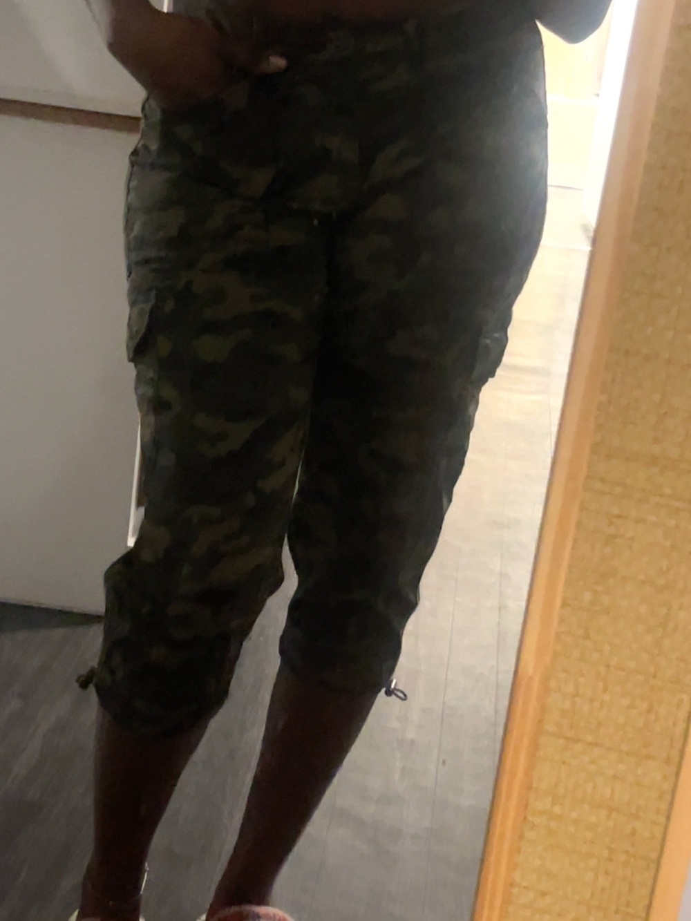Camo Cargo Capris - Women's Olive Green Cargo Pants